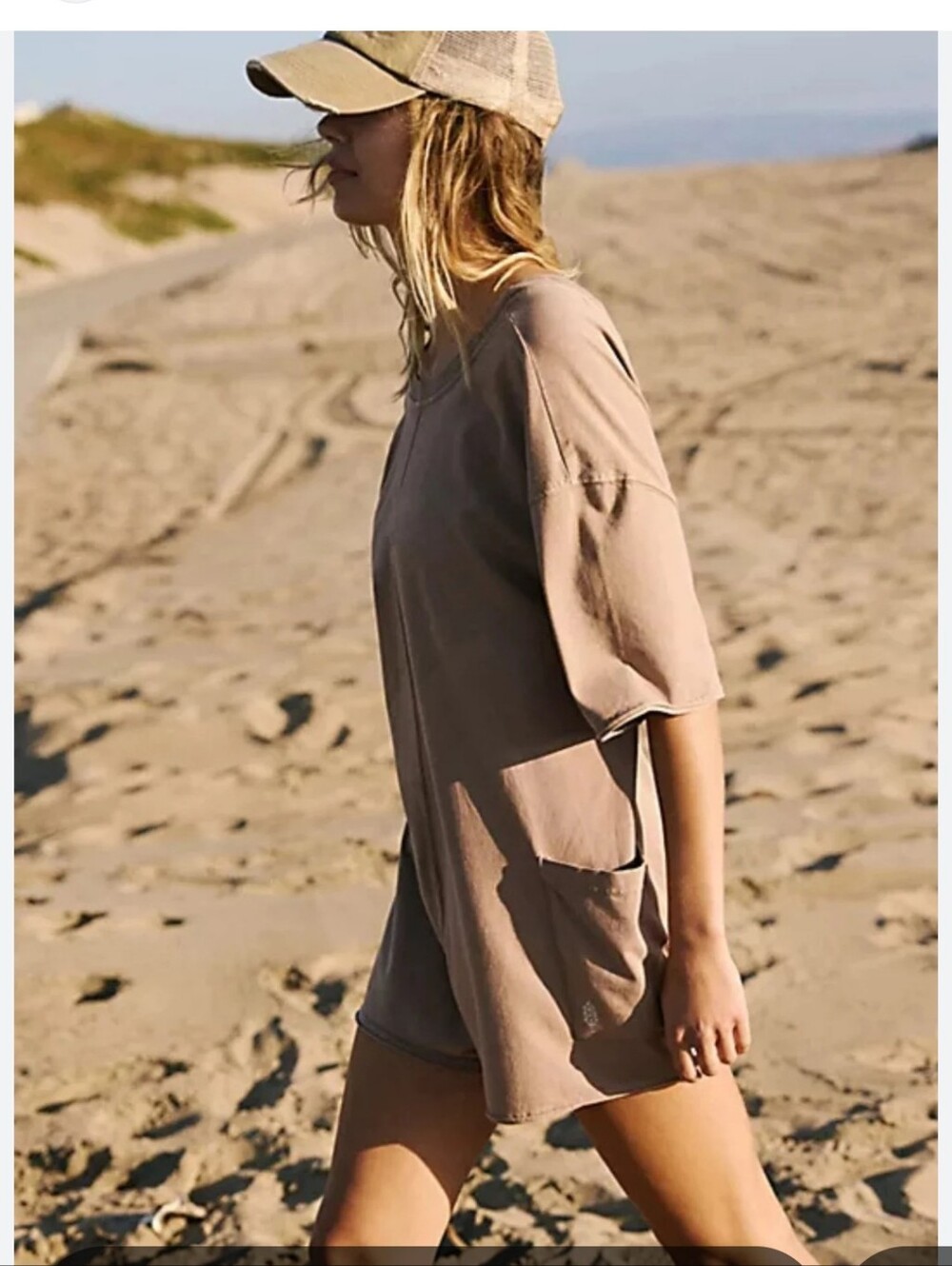 Free people hot shot romper Tan Size Med